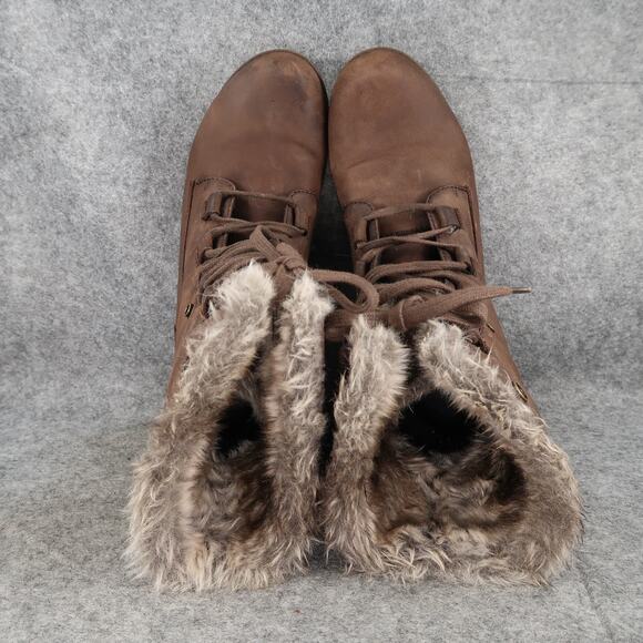 Abeo Shoes Womens 10 Boots Helena Leather Winter Waterproof Snow Warm Lace Up - Picture 7 of 14